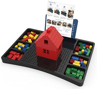 Brick Building Lap Desk with Storage, Baseplate & Instruction Slot | ABS desk with removable tubs, 32x32 baseplate groove, instruction holder, lid, and flat insert for couch or travel builds