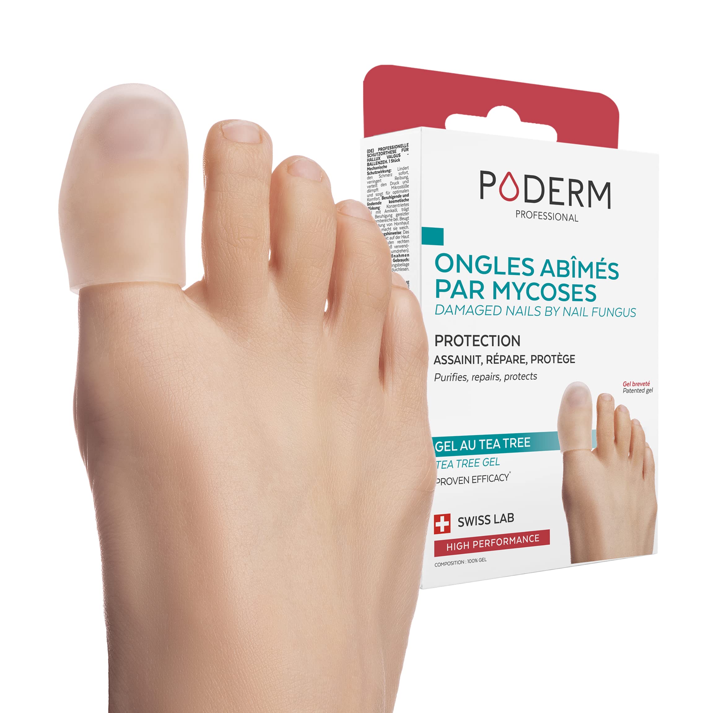 PODERM – NAIL MYCOSIS – PROTECTIVE & REPAIR TOE CAP – Patented TEA TREE GEL - Pr