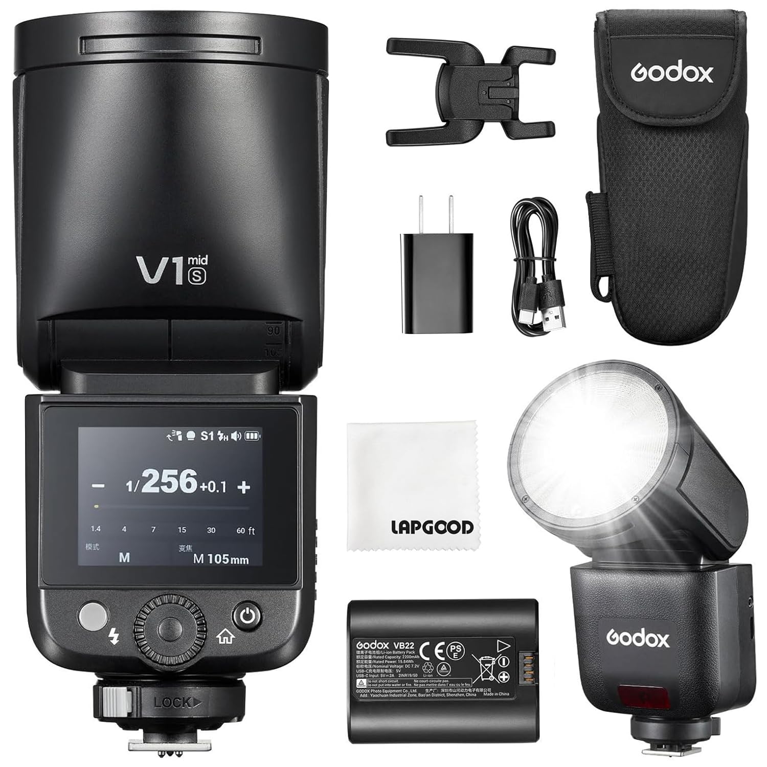GODOX V1 MID S Camera Flash for Sony, V1mid-S TTL Round-Head Flash 55Ws