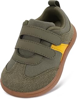 STQ KIDS Boys Girls Toddler Barefoot Trainers Kids School Shoes Wide Toe Box with Hook and Loop Zero Drop First Walking Shoes Lightweight Non Slip Casual Sports Running Tennis Sneaker