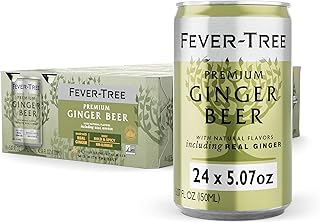Fever-Tree Ginger Beer, 3-Ginger Blend Mixer, 24 Pack, 5.07 Fl Oz Cans | A blend of three gingers from Ivory Coast, Nigeria, and Cochin, India for a bold, refreshing character. Great for Cocktails