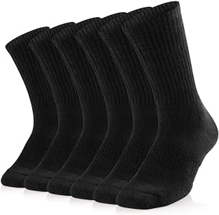 SOX TOWN Men's Moisture Wicking Breathable Performance Combed Cotton Cushion Crew Socks