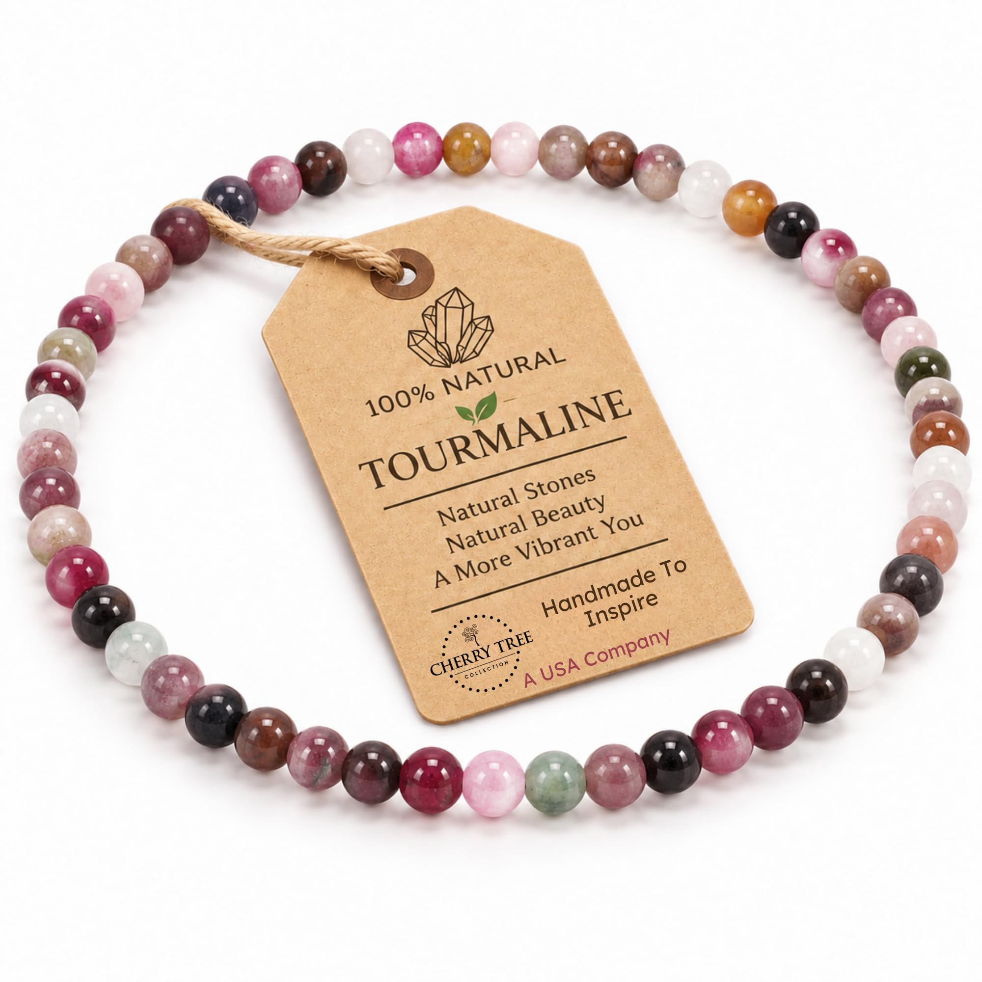 Cherry Tree Collection Gemstone Bracelet 4mm Beaded Stretch Bracelets