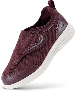 FitVille Women's Extra Wide Fit Diabetic Shoes, Non-Slip Walking Trainers for Women, Adjustable Closure Orthopedic Footwear for Arthritis Edema Swollen Feet V9