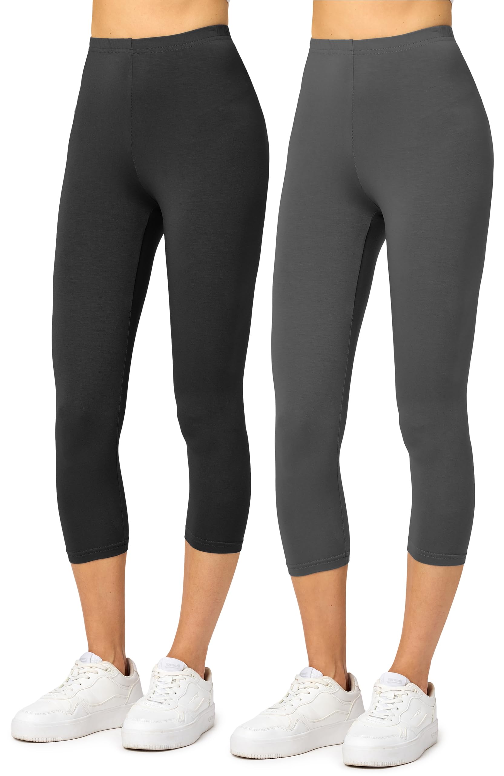 Merry Style MS10-144 Women's 3/4 Leggings, Viscose, Pack of 2