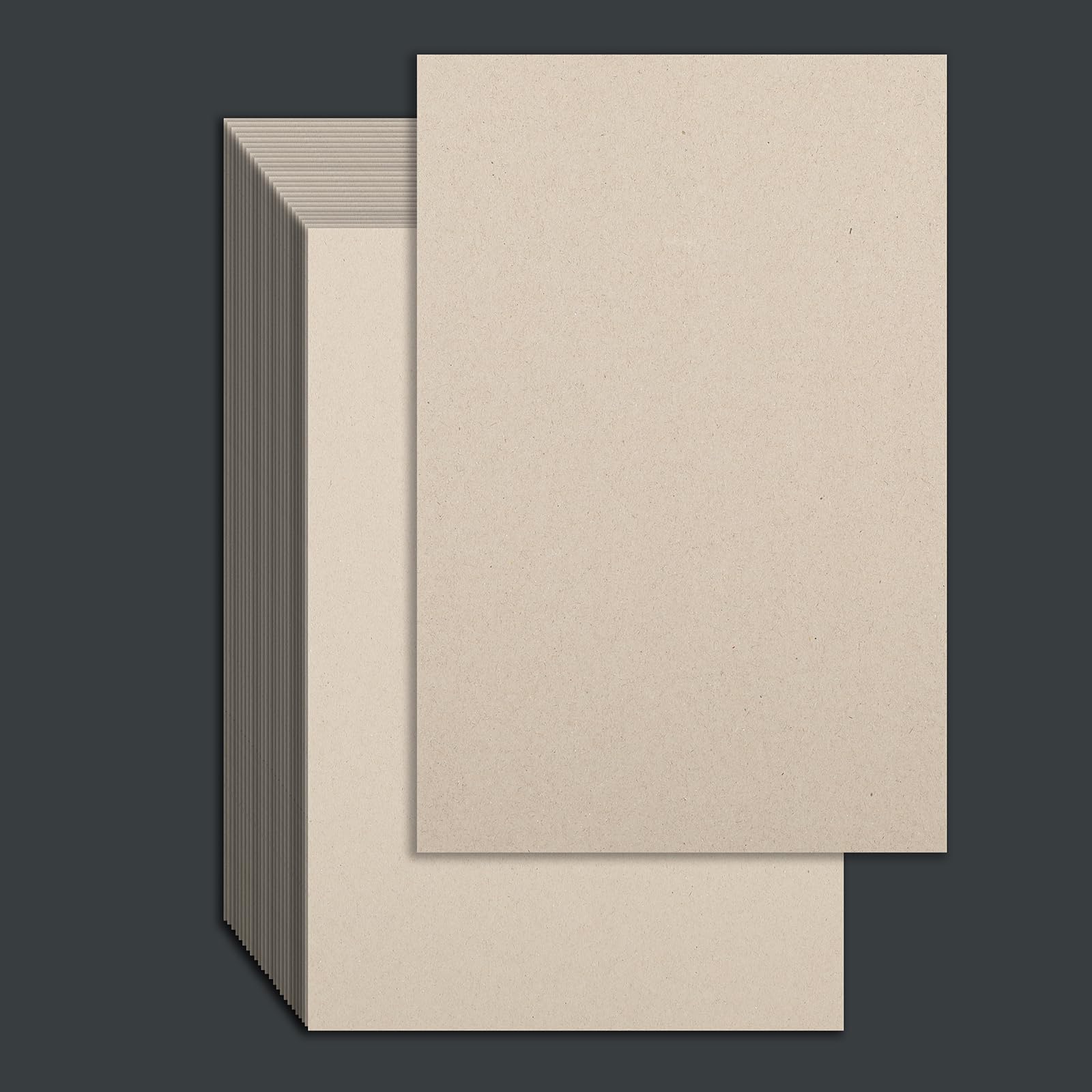 Wooqu 25Pcs Book Board Chipboard, for Book Binding(Gray,5.5x8.5Inch 80PT) | Recy
