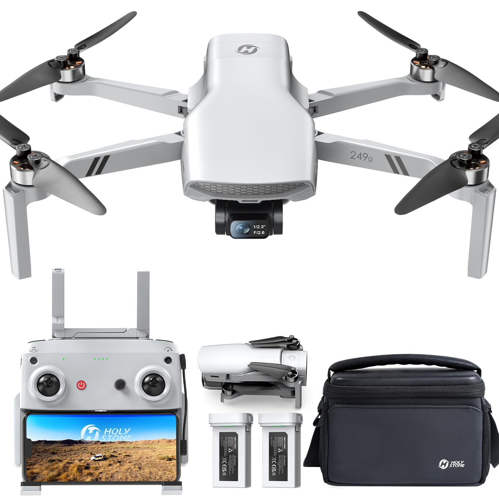 Holy Stone HS900Pro 4K GPS Drone, 3-Axis Gimbal, Under 249g | 48MP/8K photos, 4K
