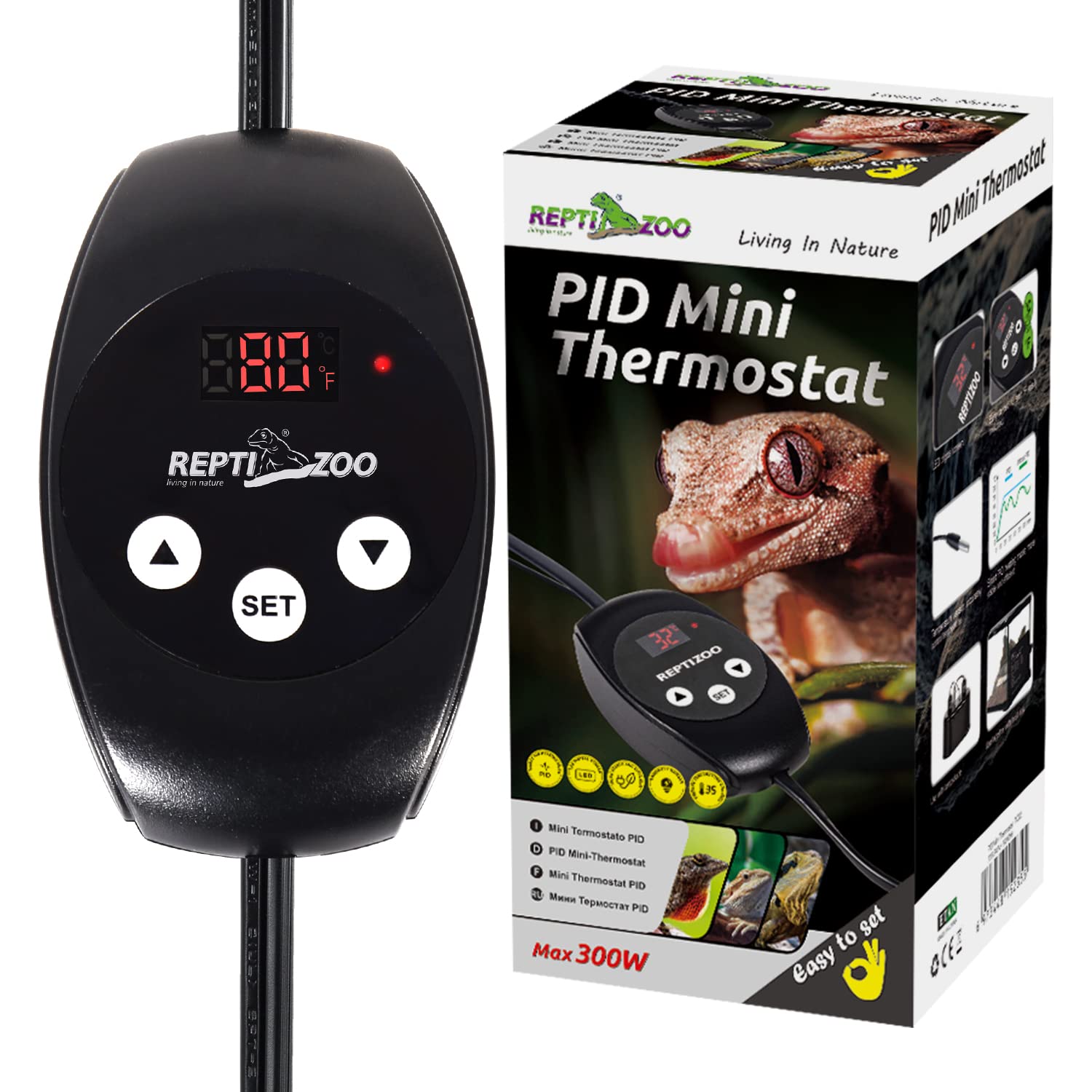 REPTIZOO Dimming Thermostat, PID Temperature Controller with Memory Function, Re