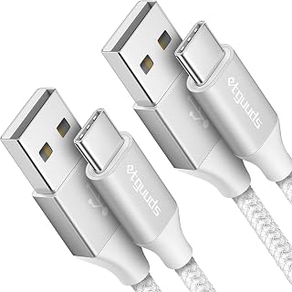 etguuds White USB C Cable 3ft, 2-Pack USB to USB C Cable 3A Fast Charging | Type C Cable Braided Data Cord for iPhone 17 16 15 Pro Max, Samsung Galaxy S26 S25 S24 S23 Note 20, Tab A8 S7, Pixel Moto