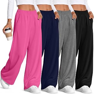 4 Pack Girl Wide Leg Sweatpants Baggy Pants