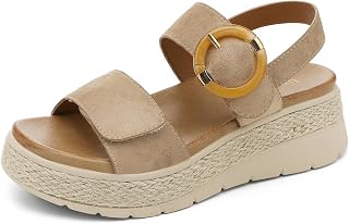 UBFEN Espadrillas da donna con zeppa bassa, supporto ortopedico per arco