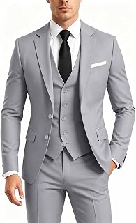 Men's Suit 3 Pieces Slim Fit Business Wedding Blazer Vest Pants Set Tuxedo