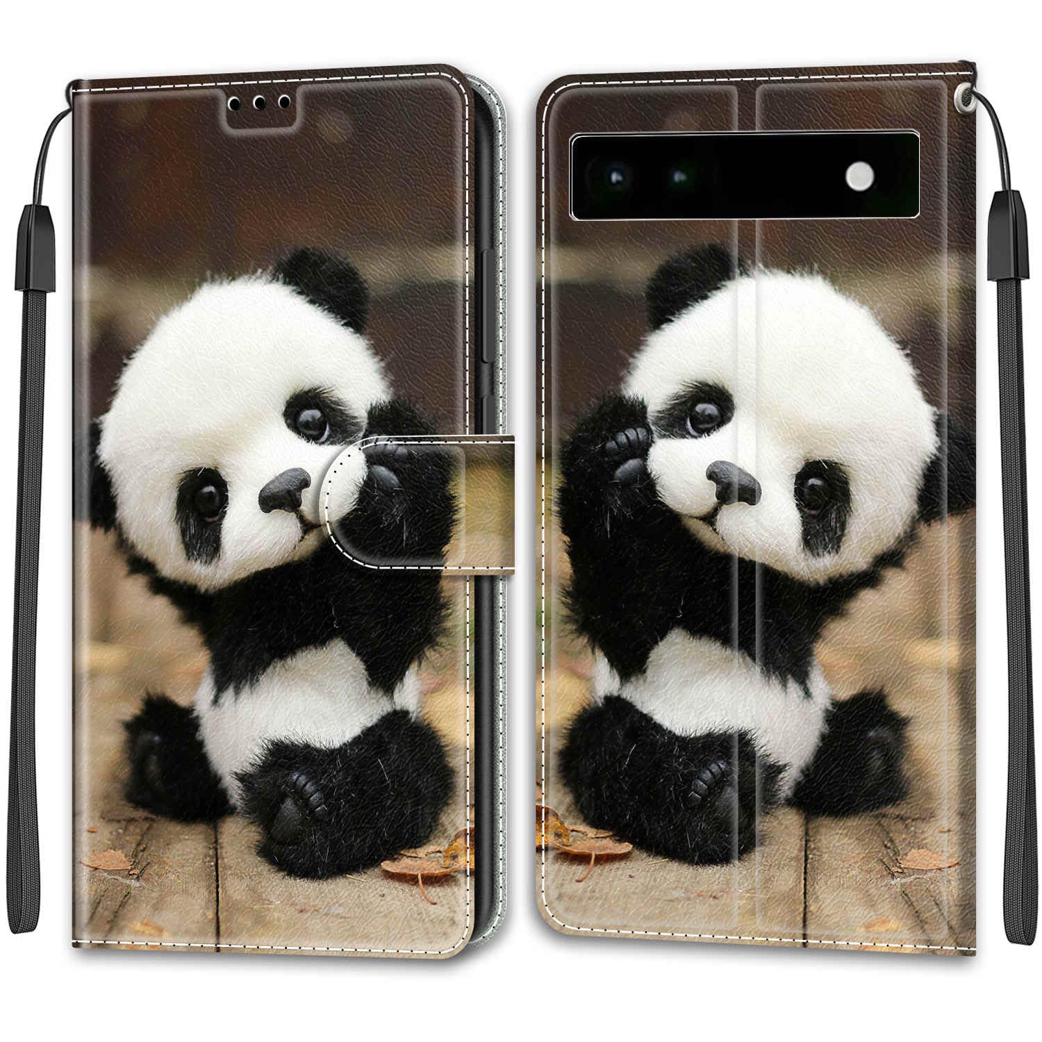 Google Pixel 6A Case, Premium PU Leather Case with [Card Slot] [Magnetic Closure