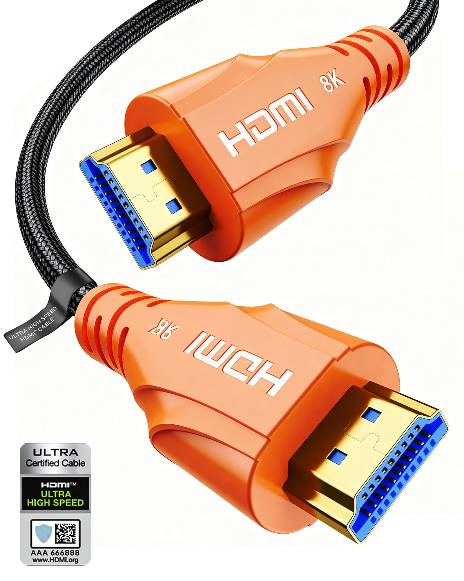 Cratree 10K 8K HDMI Cable 6.6FT/2M - Certified Ultra High Speed HDMI Cable 8K 60