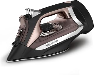 Rowenta Access Steam Iron, DW2459, Retractable Cord, Black Clothes Iron | stainless steel soleplate team irons for clothes for wrinkle removal, retractable cord, clothing iron, auto-off, Model DW2459