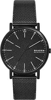 Skagen Men's Signatur Quartz Analog Stainless Steel and Leather Watch