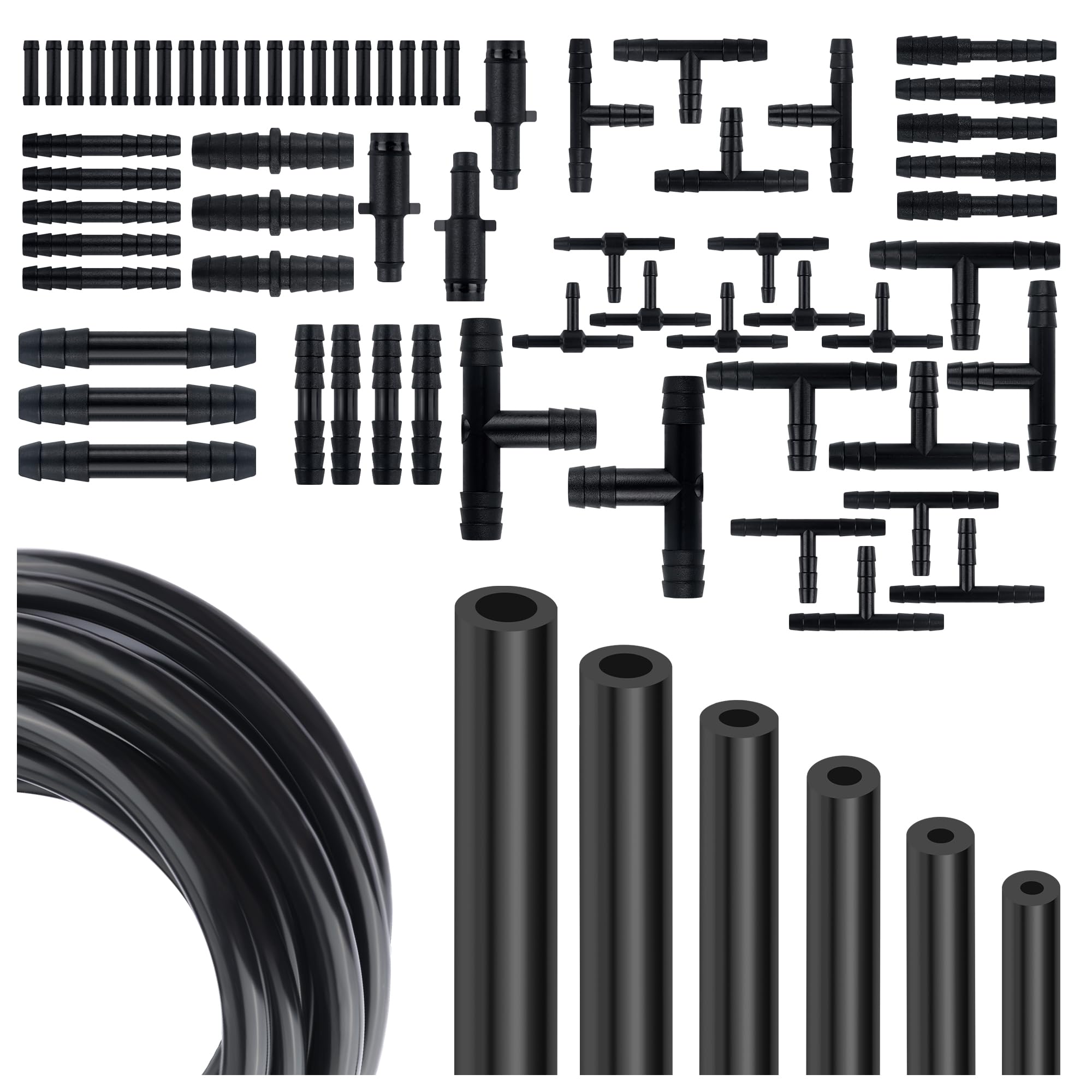 Multipurpose Vacuum Line Kit,6PCS 5Ft Vacuum Hose Automotive+64PCS Vacuum Line C