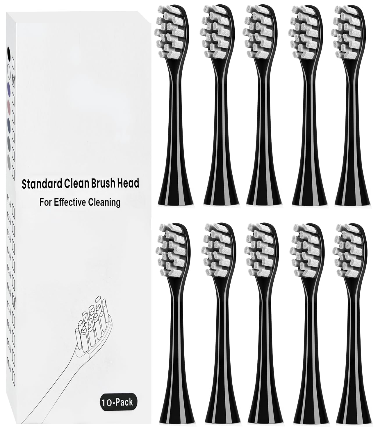 Pack of 10 Replacement Brushes Compatible with Lächen Electric Toothbrush, Repla