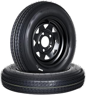 Garvee 2-Pack 4.80-12 4.80x12 Trailer Tires with 12" Rims | 480-12 Trailer Tire with 5 Lug on 4.5" Bolt Pattern, 6PR Load Range C, 4.8-12 Tires for Utility, Boat, Camper, Cargo Trailers