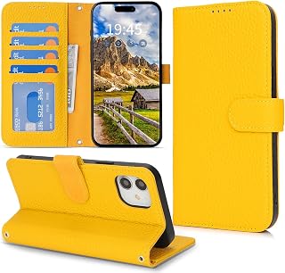 Compatible iPhone 12 Case, Notebook Style, Card Storage, Stand Function, iPhone 12 Pro Case, Genuine Leather, Large Capacity, Shock Resistant iPhone 12 Pro Case, Notebook Type, iPhone 12 Leather