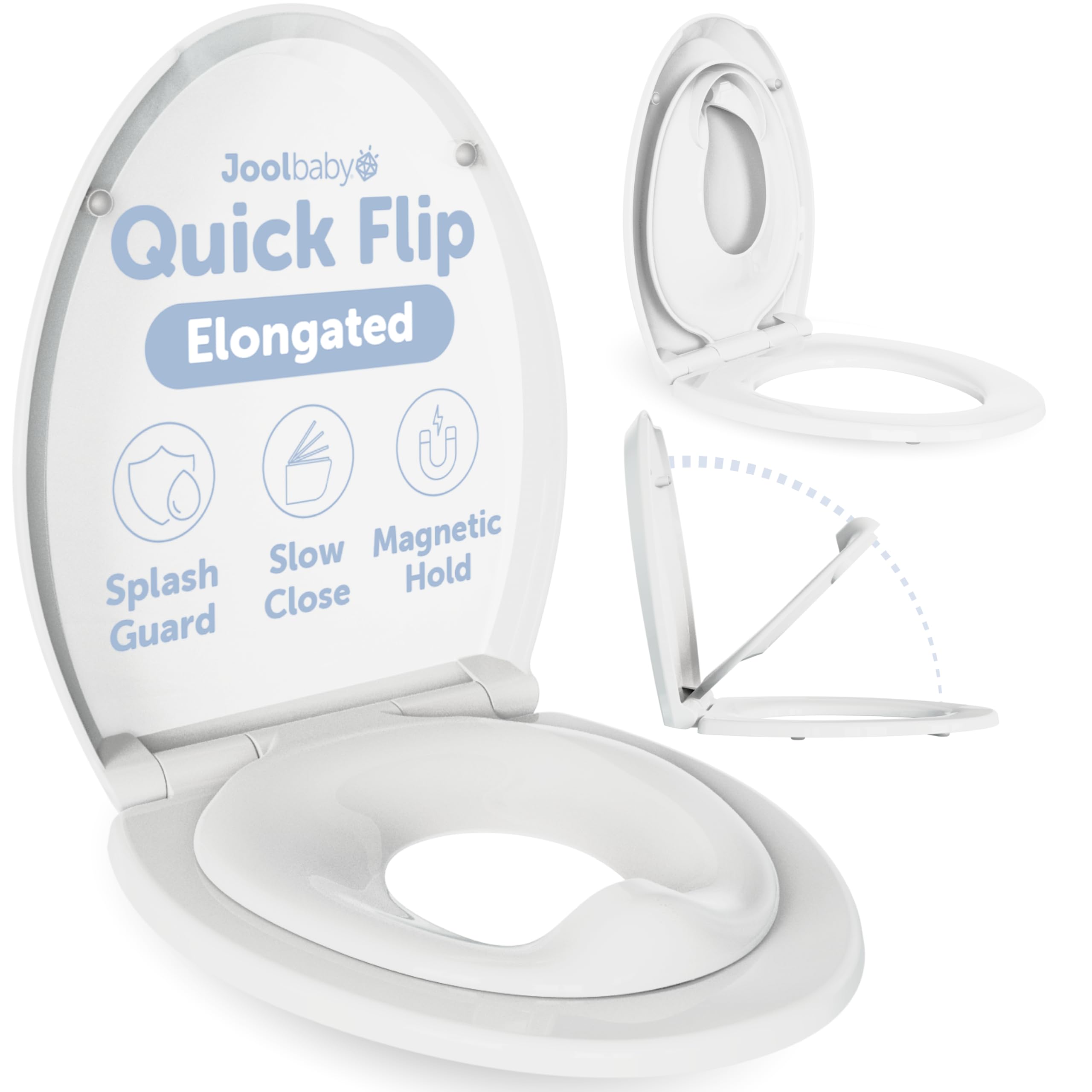 Jool Baby Quick Flip Toilet Seat with Built-in Potty &amp; Splash Guard for Todd