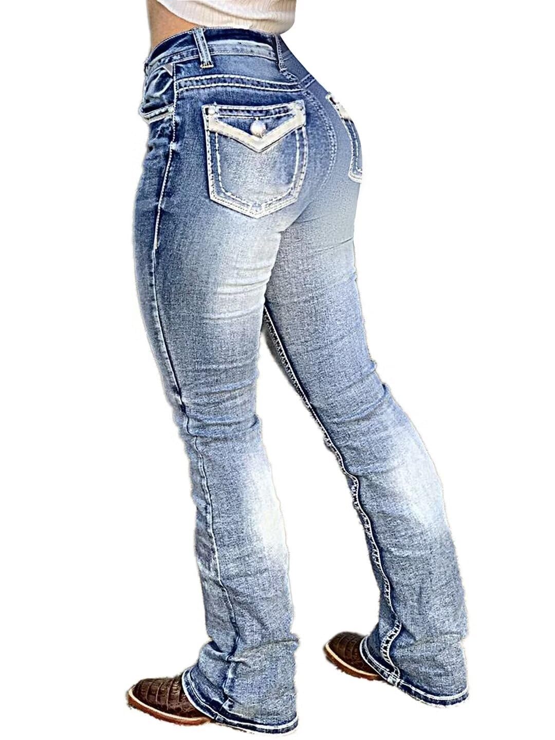 Flamingals Boot Cut Butt Lifting Stretch Jeans for Women