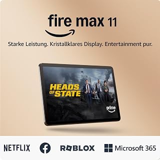 Amazon Fire Max 11 tablet (newest gen), our most powerful tablet yet, vivid 11" display, octa-core processor, 4 GB RAM, 14-hr battery life, 64 GB, Grey, with Ads