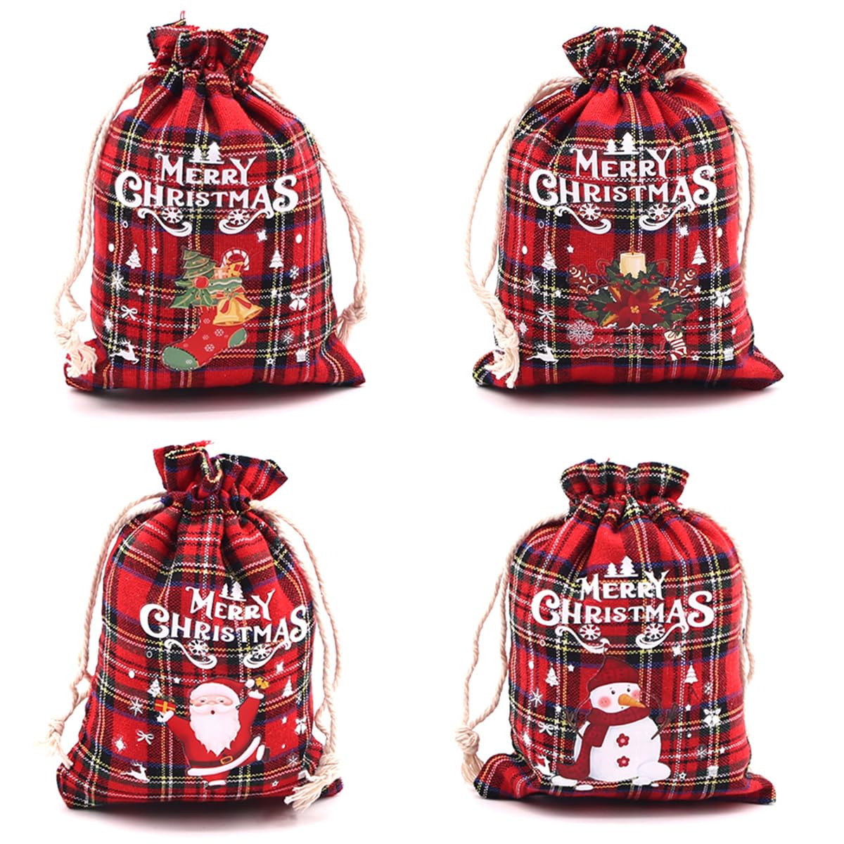 4 Pack Christmas Gift Bags, Small Christmas Gift Bags, Small Christmas Gift Bags
