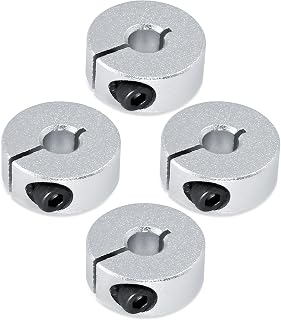 Hordion 4Pcs 6mm Split Shaft Collar, 6mm Bore Diameter, 20mm OD, 8mm Thick | Aluminum One Piece Shaft Locking Collar with M4 Screws