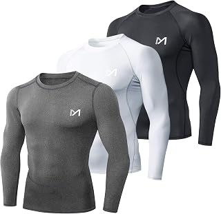 MEETYOO Kompressionsshirt Herren, Funktionsshirt kurz/Langarm Fitnessshirt Männer Sportshirt Atmungsaktiv Laufshirt für Laufen Jogging Sport Turnhalle