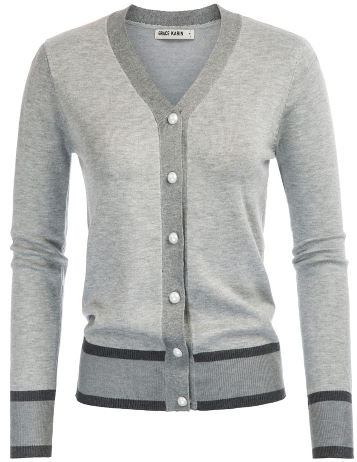 Grace Karin Women's Lightweight Long Sleeve Short Cardigan for Summer and Autumn