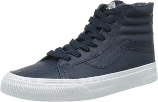 Vans Unisex Sk8-hi Reissue Zip Sneakers, Premium Leather Dress Blues True White, 42 EU