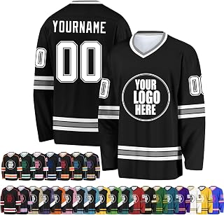 SPUXXZPSHU Custom Hockey Jersey for Men/Women/Kid/Youth, Personalised Name/Number/Logo Over Size Hockey Shirt