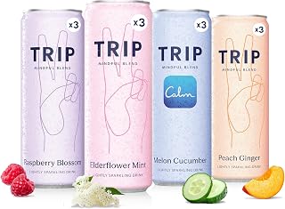 TRIP Calm Drink, Non-Alcoholic Adaptogen Mocktail, Original Variety 12 pack | Lightly Sparkling Seltzer with 120mg Magnesium and Botanical Blend, Non-GMO, Vegan, No added sugar, Alcohol alternative, 12oz