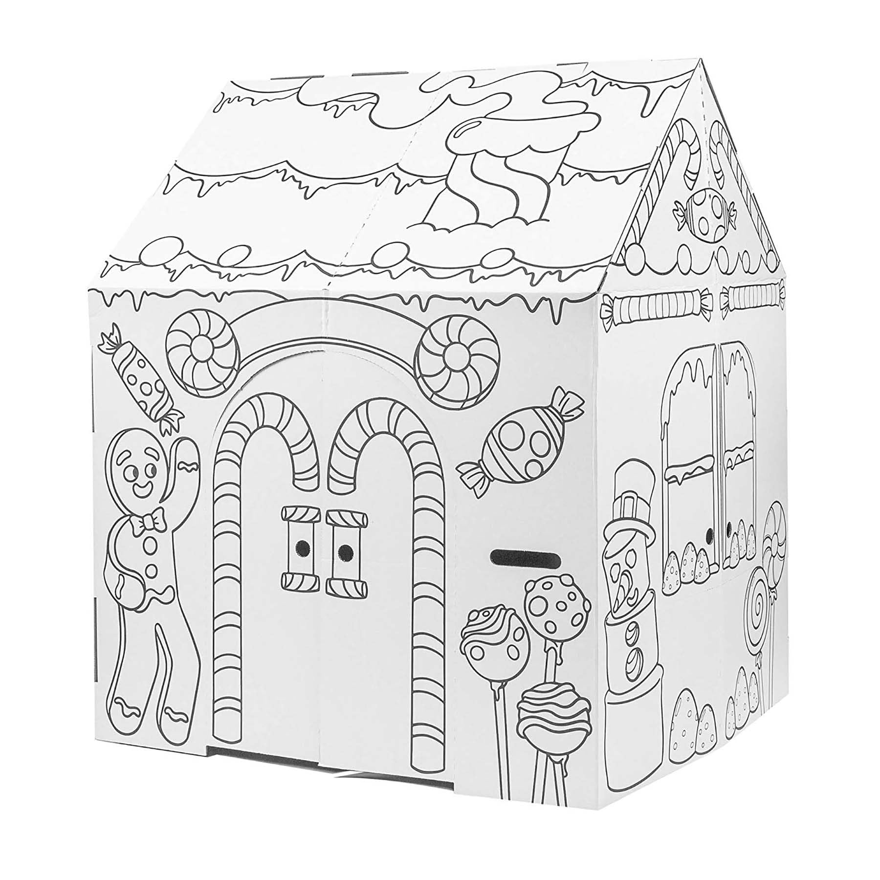 Easy Playhouse EP1104 Gingerbread House | Durable 32" x 26.5" x 40.5" DIY indoor