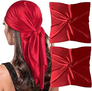 vimate Headscarf for Women - 35 Inch Square Silk Feel Satin Scarf Silk Scarf for Hair Wrapping and Sleeping at Night