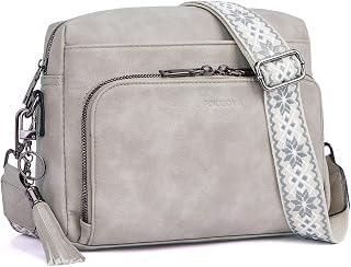 POIUGOYA Crossbody Purses for Women Trendy,Soft Leather Medium Crossbody Bag,Women's Shoulder Purse Built in Wallet & Tassel
