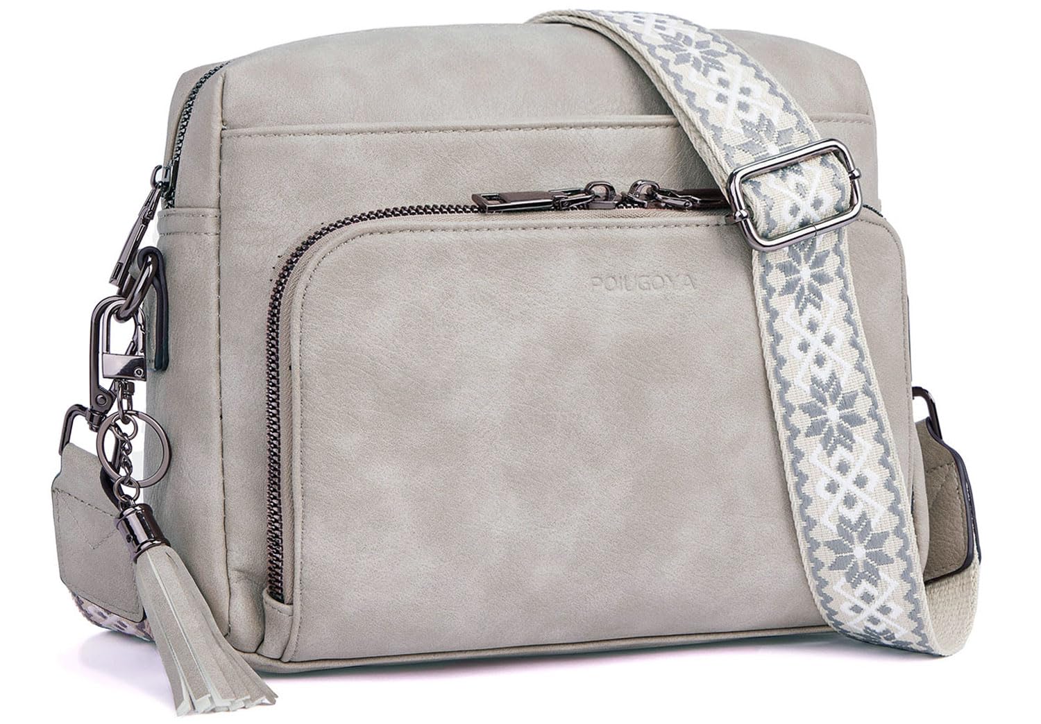 POIUGOYA Crossbody Purses for Women Trendy,Soft Leather Medium Crossbody Bag,Wom