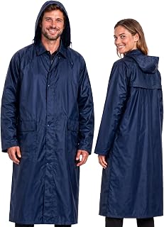 BWOLF Poseidon Raincoat, Men's Raincoat, Waterproof, Long Rain Jacket, Outdoor Reusable Rainwear with Hood