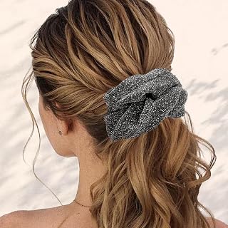 2pcs Sparkly Glitter Elastic Hair Ties for Women Shiny Hair Accessories Ponytail and Updes