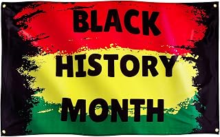 Runesol Black History Month Flag, 91x152cm, 3ft x 5ft, 4 Grommets, Eyelet In Every Corner, Black History Month Banner, Decorations, Premium Flags, Inside, Outside, Vivid Colours