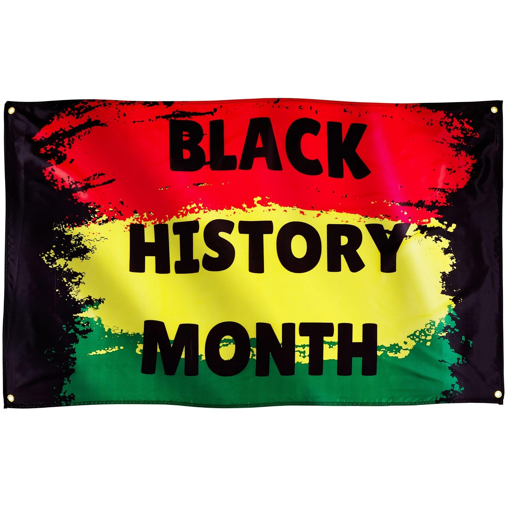 Runesol Black History Month Flag, 91x152cm, 3ft x 5ft, 4 Grommets, Eyelet In Eve