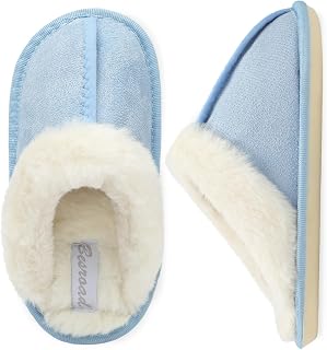JIASUQI Kids Slippers Boys Girls Warm Fuzzy House Slippers Soft Memory Foam House Shoes Indoor Outdoor Plush Bedroom Slippers Slides