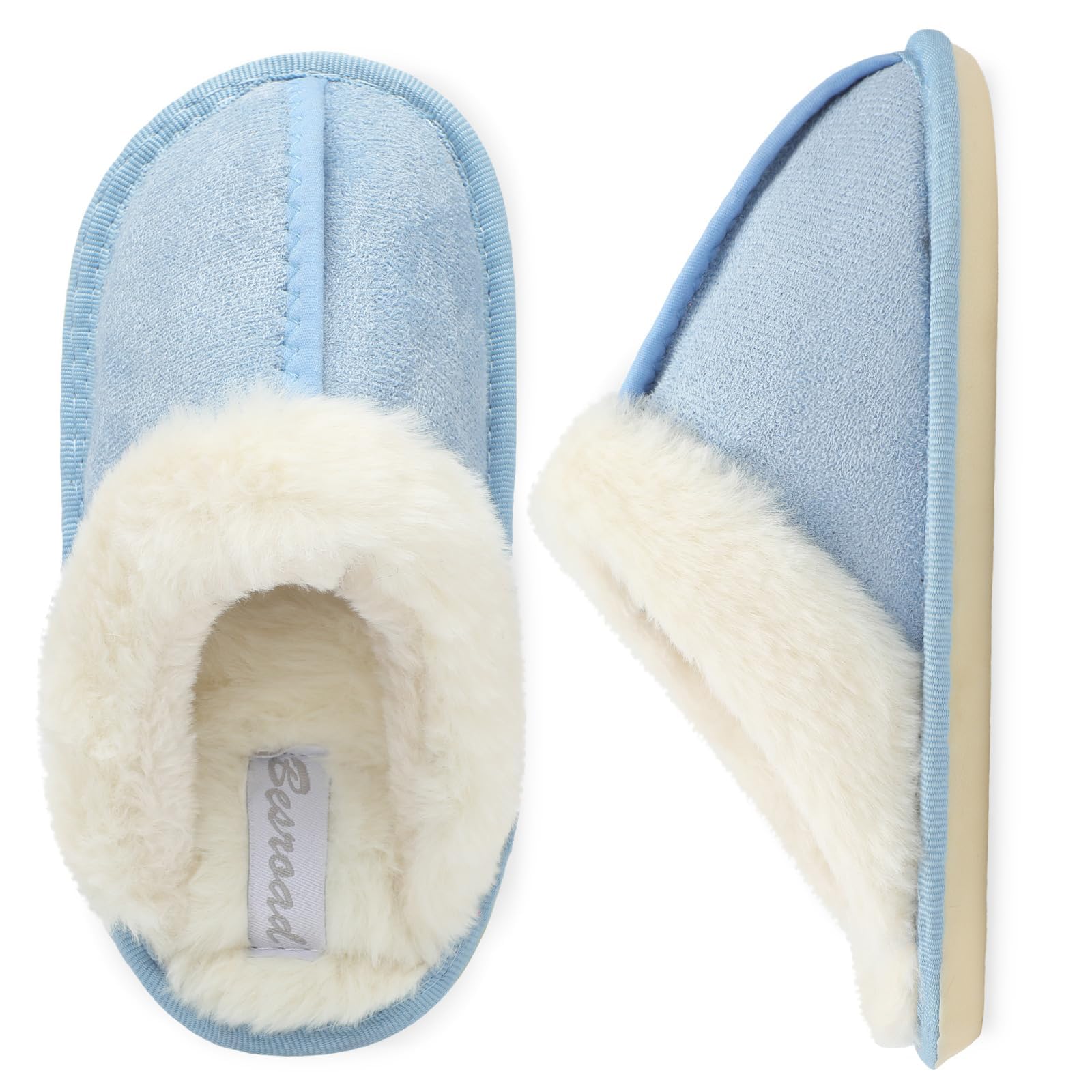 JIASUQI Kids Slippers Boys Girls Warm Fuzzy House Slippers Soft Memory Foam Hous