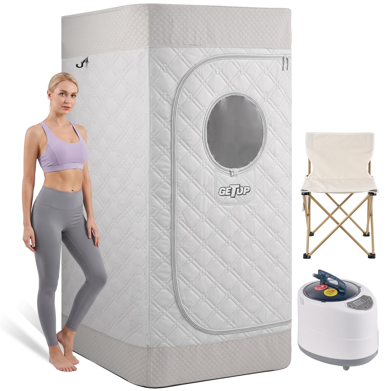 GETOP Portable Sauna Box for Home, Steam Saunas Tent with 1500W 3L Steamer | 5 L