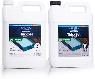 TotalBoat Thickset Deep Pour Epoxy Resin - 2 Gal Casting Kit, 1/2"-2" Pours | Ideal for River Tables, Castings, DIY Crafts, Inlays & Filling Wood Knots; UV Resistant; Fast Cure Epoxy System
