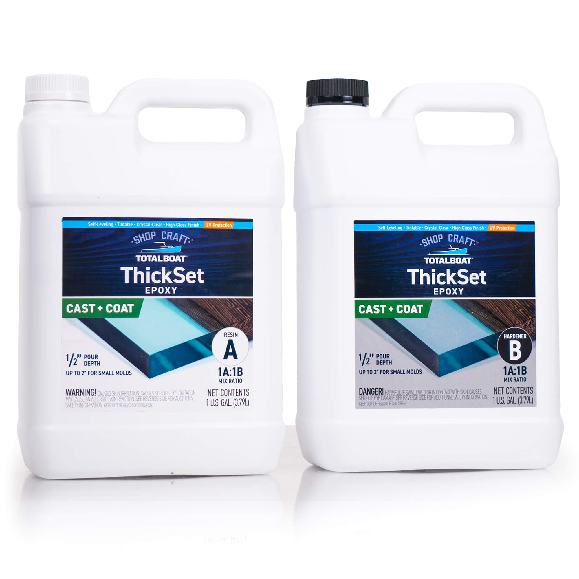 TotalBoat Thickset Deep Pour Epoxy Resin - 2 Gal Casting Kit, 1/2"-2" Pours | Id