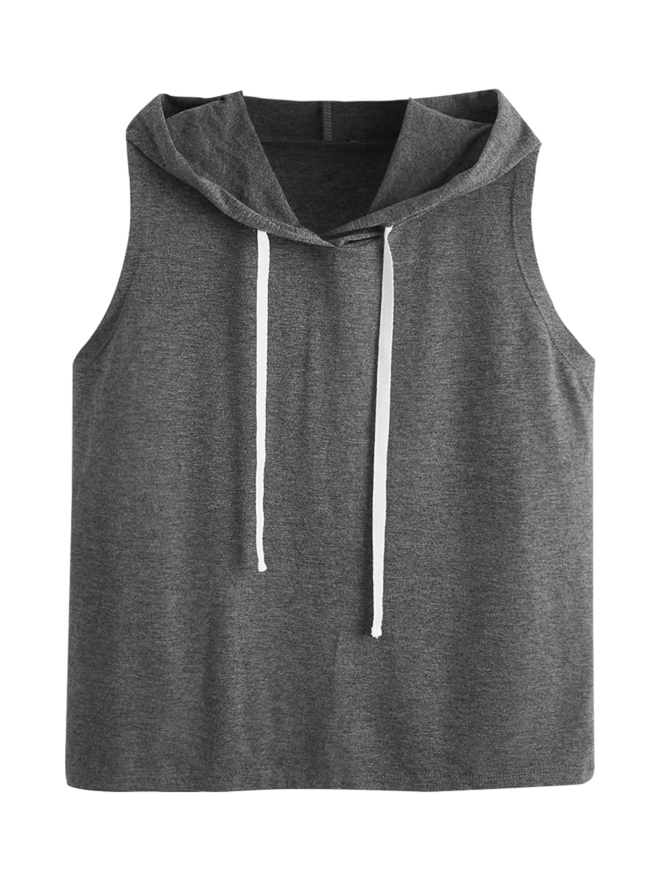 SweatyRocks Women Summer Sleeveless Hooded Tank Top Athletic Exercise Relaxed Br