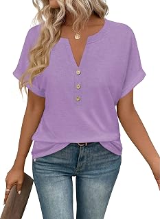 EyMuse Womens Summer Tops Spring Short Sleeve V Neck True Classic T Shirt Casual Cute Fashion Beach Vacation Clothes 2026