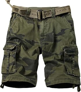 Camo Cargo Shorts for Men Cotton Casual Wild Outdoor Work Relaxed Fit Shorts with Multi-Pocket